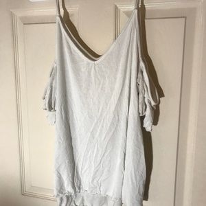 Off-the-shoulder white top